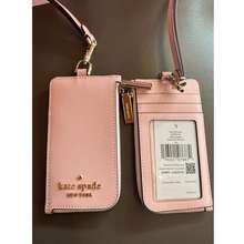 Kate Spade Staci Cardcase ID Lanyard Card Holder - Saffiano Leather Chalk  Pink 