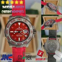 Jam Tangan Cowok Gmt Master Ii Diw Carbon Merah