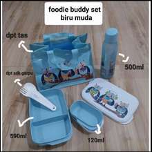 Foodie Buddy set Owl Rabbit pink biru Lunch set